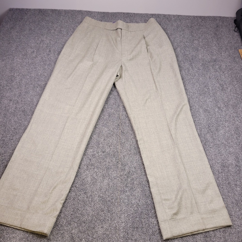 Ralph Lauren Purple Label Jaena Pleated Flannel Pants Womens 2 Gray $1,190